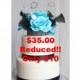 Elegant Blue Rose on Black rhinestone Cake Topper, Wedding, Sweet 16, Quince, Party Decor, Sale, Reduced Price, OverTheTopCakeTopper