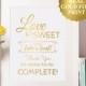Love Is Sweet Take A Treat Sign, Gold Foil Love Is Sweet Please Take A Treat Sign, Gold Wedding Signs, Love Is Sweet Sign, Wedding Decor