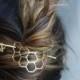 Hair Ware // XL Honeycomb Brass Handmade Hair Bun Slide Pin