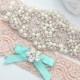 SALE BLUSH Crystal pearl Wedding Garter Set, Stretch Lace Garter, Rhinestone Crystal Bridal Garters