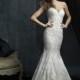 Style C385 by Allure Couture - Chapel Length Sweetheart Floor length Mermaid Lace Sleeveless Dress - 2017 Unique Wedding Shop
