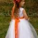 FALL Flower Girl Dress with LEAVES and tulle skirt