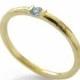 Modern Blue Topaz ring, Gemstone Gold Ring, Minimalist Engagement Ring, Tiny Topaz Ring, Thin Gold Band, 14K Gold ring, Wedding ring sale