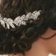 Ebba - Bridal HeadPiece - Wedding hair accessory  - Crystal Leaf Hair Vine Bridal Hair Accessory - Bridal Hair Piece