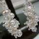 Tiny Pearl and Crystal Elegant Earrings Bridal Wedding Bridesmaids Earrings