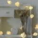 Fairy light garland, White Wedding lights garland, Wedding decor, Flower garland, Lights garland, White flowers, Home decor.