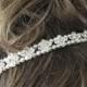 Pearl and crystal bridal hairpiece, Rhinestone wedding halo, Swarovski pearl headpiece