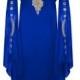 Blue Gold Embellished Kaftan Dress - Jywal