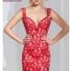 Short Red Lace Prom Dress by Tony Bowls - Brand Prom Dresses