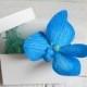 Blue orchid hair pin, Gift for women, Floral headpiece, Blue wedding, Flower accessories, Realistic flower, Flower hairpin, Orchid ornament - $12.00 USD