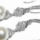Bridal Pearl Chandelier Earrings Swarovski 10mm White Pearl Earrings Pearl Drop Bridal Earrings Wedding Pearl Jewelry Bridesmaid Jewlery - $32.90 USD