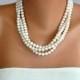 Ivory Freshwater Pearl Necklace brides bridesmaid special occasion