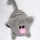 Animal Cat Crochet toy doll Funny Amigurumi cat kitty Crochet gray Cat stuffed animal handmade plush cat lover gift cute kawaii cats kitten