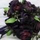 Bridal bouquet - Wedding bouquet - Plum black wedding bouquet - Ranunculus berry bouquet - silk wedding flowers