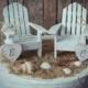 Adirondack beach wedding chairs-miniature Adirondack chairs-wedding cake topper-beach chairs-beach wedding-destination wedding-beach-custom