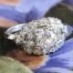 Art Deco Engagement Ring Vintage 1930's Old European Cut Diamond Engagement Wedding Anniversary Ring Platinum