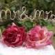 Mr Mrs Metal Cake Topper, Rose Gold & More, 8 Inches, Pick Your Stem Length