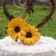 Sunflower Wedding Decor Rustic Cake Topper