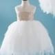 2017 Junior Off White Bridesmaid dress Short, Tutu Puffy dress, A Line Baby dress with Sequin, Scoop Mesh Neck Prom dress knee length(FK282)