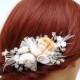 Sea Shell Hair Comb, Beach Wedding Hair Accessories, Pearl Comb, Beach Headpiece, Boho Wedding Mermaid Nautical Beach Hair Comb - $39.00 USD