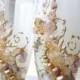Beach wedding champagne glasses, toasting flutes with real star fish and sea shells in champagne and tan colors