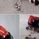 Carmen Boho Bracelet Set, Red Black Bohemian Bracelet, Hippie Bracelet Dragon Charm, Hot Gypsy Jewelry Fiesta Bracelet