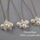 Bridal hair piece. Wedding set of 3 U pins. Pearls crystals cluster pins, Ivory Pearl hair pins. Wedding accessories. White pearls.