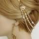 Gatsby Inspired Gold Hair Drape Headpiece-1920s Art Deco Wedding Headband-Boho Bridal Crystal Pearl Hair Wrap-Flapper Head Chain-"CHIARA"