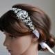 Wedding Hair Accessory, Beaded Headband, Bridal Headband, Crystal Ribbon Headband, rhinestone headband, hair accessories, accessory, bridal