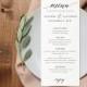 Instant Download Printable Menu-Editable PDF-DIY Menu Template-Digital Calligraphy Template-Printable Wedding Menu-#SN013_M