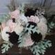 Blush pink and dark purple bouquet, sola bouquet, wedding bouquet, bridal bouquet, rustic wedding, elegant wedding
