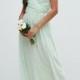 ASOS WEDDING Ruched Bardot Strap Maxi Dress
