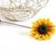 Yellow Sunflower Boutonniere, Rustic Groom Buttonhole, Woodland Lapel pin, Groom Boutonniere, Sunflower Brooch