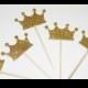 Glitter Crown Cupcake Toppers, Princess Birthday Party, Crown Toppers, Gold Crown Cupcake  Toppers, Table Decorations, Gold Glitter Party