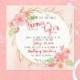 Printable Peach and Blush Floral Watercolor Wedding Invite