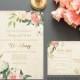 Floral Watercolor Wedding Invitation Plush and Gold Wedding Invite RSVP Digital Printable Files _1282