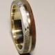 Deer Antler Ring, Wood Ring, Walnut Wood,Bronze Ring, Bronze pinstripe inlay.