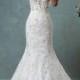 Romantic Wedding Dress, Button Scoop Sleeveless Lace