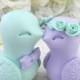 Love Birds Wedding Cake Topper, Lilac Purple and Mint Green, Bride and Groom Keepsake, Fully Custom