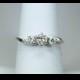 Vintage 14K White Gold Engagement Ring 0.36CT Round Diamond Center .58ctw Diamonds - Promise Wedding Anniversary Stack It Sz 7.5 c1950s