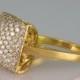 Statement ring - Diamond ring - Full Diamonds ring - Statement jewelry - diamond pillow ring - 18k gold - April's birthstone