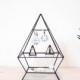 Pyramid Glass Terrarium - Geometric Jewellery Holder - Stained Glass Terrarium - Pyramid Display Box