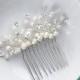 Freshwater Pearl Bridal Comb, flower wedding hair comb, floral crystal rhinestone hair comb hair comb wedding 455694760