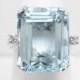 Aquamarine Ring,,14K Aquamarine Ring,LARGE 22 cts, Aquamarine Diamond,Engagement Ring,Diamond Engagement