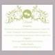DIY Wedding Details Card Template Download Printable Wedding Details Card Editable Green Details Card Elegant Heart Information Cards Party - $6.90 USD