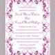 Wedding Invitation Template Download Printable Wedding Invitation Editable Pink Invitations Elegant Invitation Purple Wedding Invitation DIY - $6.90 USD