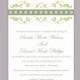 Wedding Invitation Template Download Printable Wedding Invitation Editable Invitation Green Invitation Elegant Floral Wedding Invitation DIY - $6.90 USD
