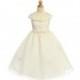 Ivory Flower Girl Dress - Shiny Organza Rosebud Dress Style: D2700 - Charming Wedding Party Dresses