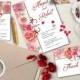 Wedding Printable Invitation kit, Watercolot invitaion, RSVP, Thank you card, DIY Wedding stationary, Hand painted wedding set