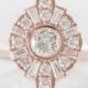 Rose Gold Art Deco Engagement Ring - Custom Engagement Rings - DEPOSIT ONLY- Custom Jewelry Design - Custom Rings by Anueva Jewelry
